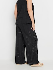 Yours Curve Black Broderie Trousers - Image 3 of 4