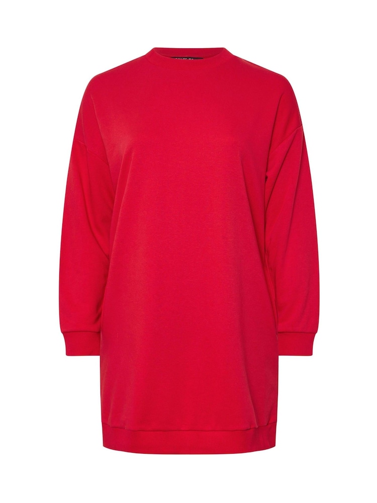 Yours Curve Red Sweatshirt Dress - Image 5 of 5 Yours Curve Red Sweatshirt Dress - Image 5 of 5