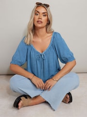 رداء علوي شامبراي بتصميم بوهو من Yours Curve - صورة 4 من 4