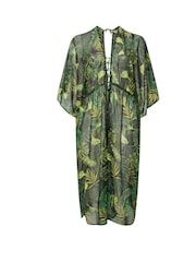 Yours Curve Black Denim Chiffon Maxi Kimono - Image 6 of 6