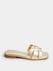 Yours Curve Gold Extra-Wide Fit Cut Out Mules - Image 1 of 3