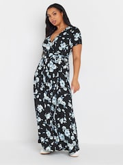 Yours Curve Black Floral Maxi Tie Dress - Image 1 of 5