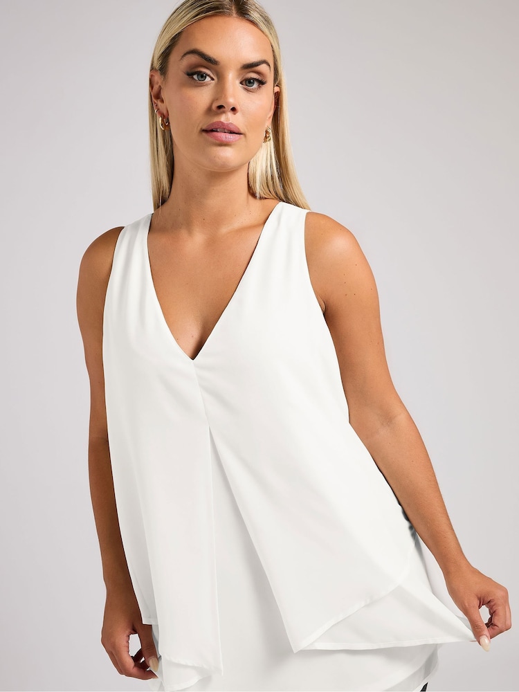 Blanco - Yours Curve London Layered Top - Imagen 2 de 6 Blanco - Yours Curve London Layered Top - Imagen 2 de 6