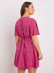 Yours Curve Pink Button Detail Dress - Image 3 of 5