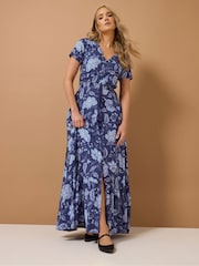 Синий - Платье макси с пуговицами Long Tall Sally - Image 5 of 6