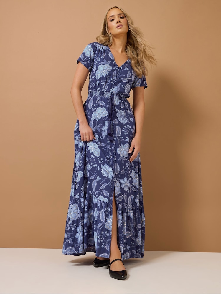 Long Tall Sally Blue Button Maxi Dress - Image 5 of 6