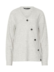 Long Tall Sally Grey Marl Button Wrap Jumper - Image 10 of 10