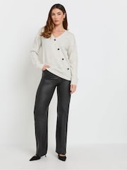 Long Tall Sally Grey Marl Button Wrap Jumper - Image 7 of 10