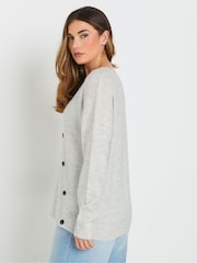 Long Tall Sally Grey Marl Button Wrap Jumper - Image 8 of 10