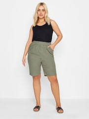 Yours Curve Green Cool 100% Cotton Shorts - Image 2 of 5