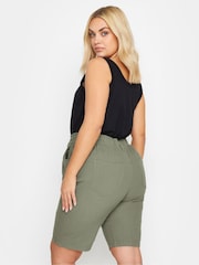 Yours Curve Green Cool 100% Cotton Shorts - Image 3 of 5