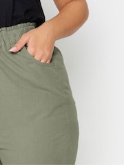 Yours Curve Green Cool 100% Cotton Shorts - Image 4 of 5