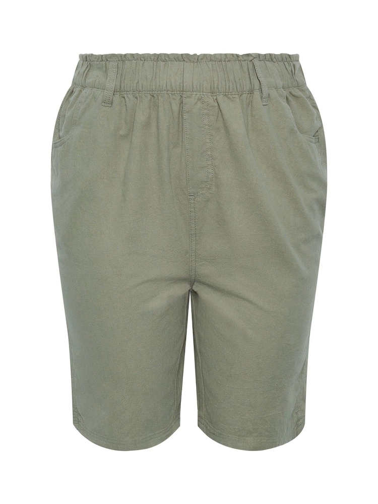 Yours Curve Green Cool 100% Cotton Shorts - Image 5 of 5