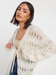 PixieGirl Petite Natural Crochet Maxi Cardigan - Image 4 of 4