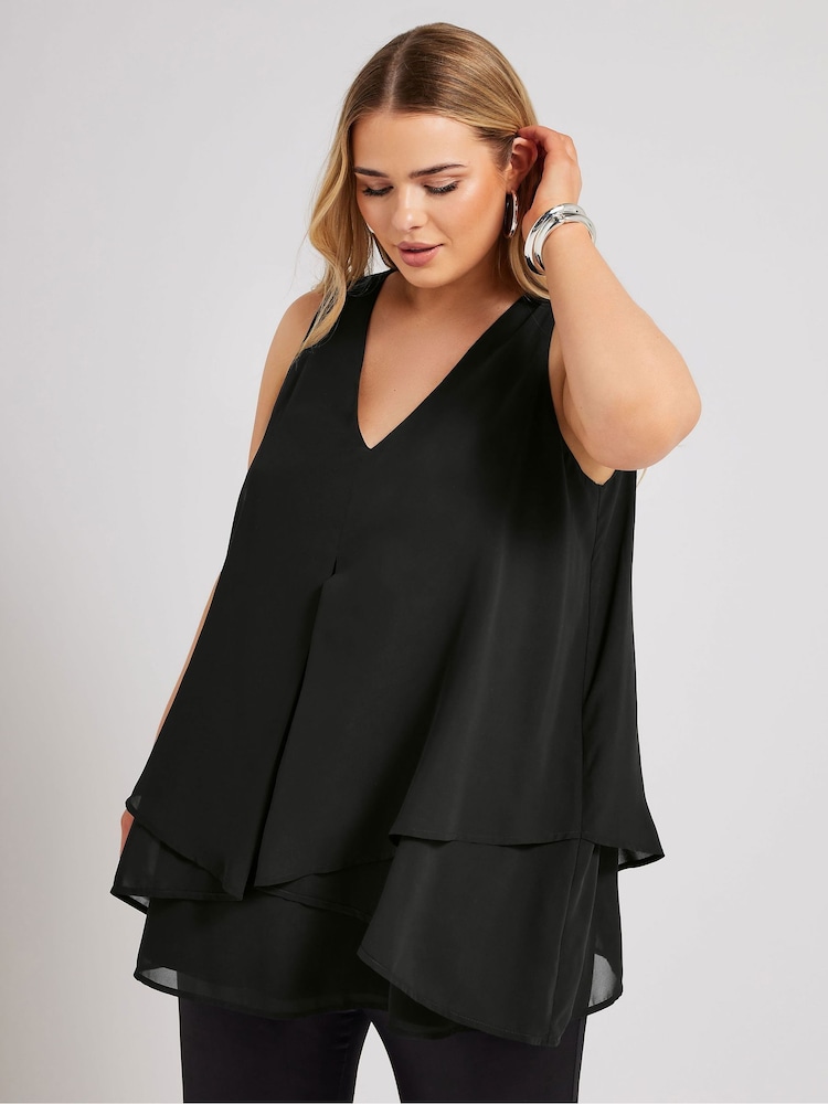 Negro - Yours Curve London Layered Top - Imagen 1 de 5 Negro - Yours Curve London Layered Top - Imagen 1 de 5