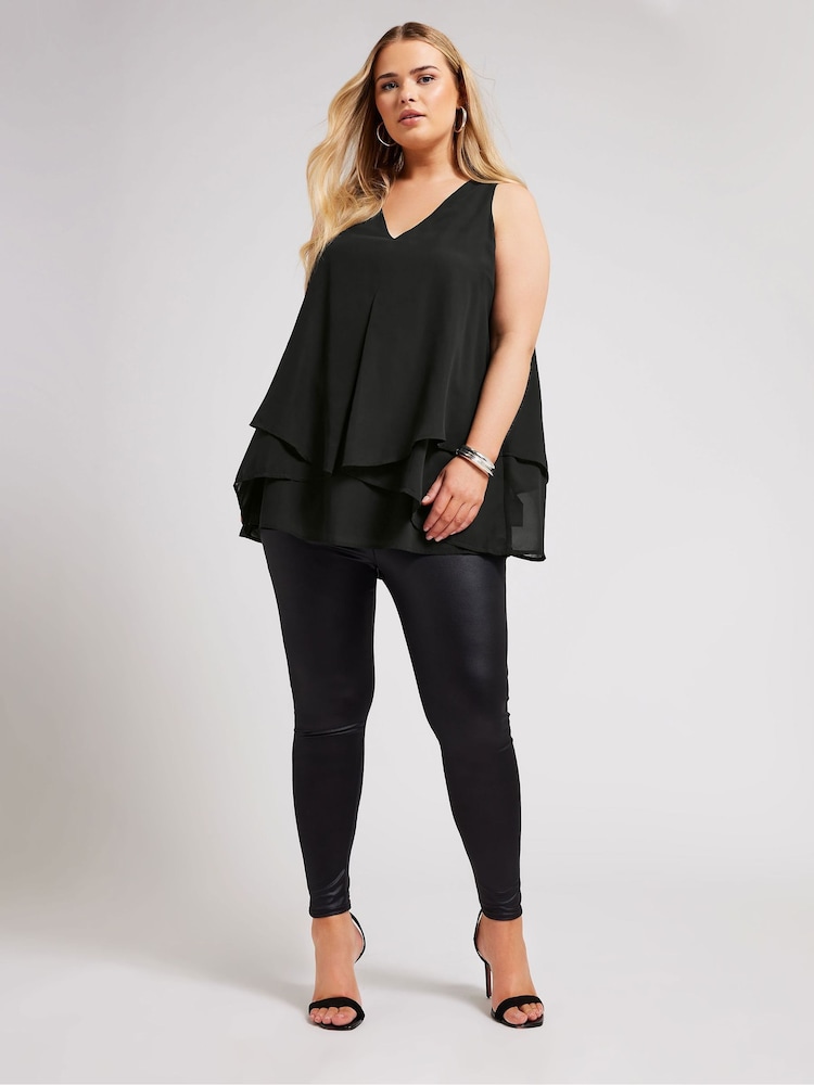 Negro - Yours Curve London Layered Top - Imagen 2 de 5 Negro - Yours Curve London Layered Top - Imagen 2 de 5