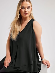 Черный - Ярусный топ Yours Curve London - Изображение 4 из 5