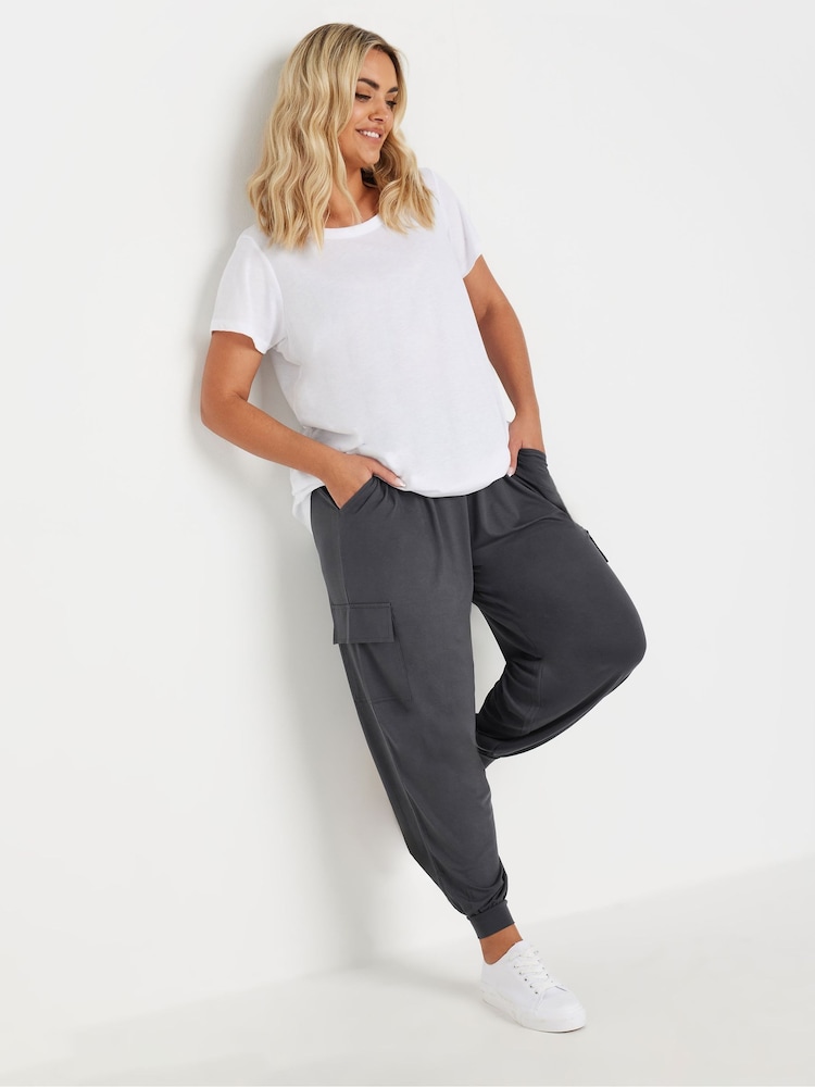 Gris - Yours Curve Cargo Harem Trousers - Imagen 2 de 5