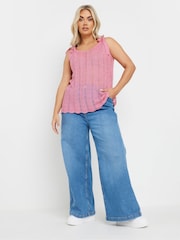 Yours Curve Pink Tie Detail Vest - Image 6 of 9