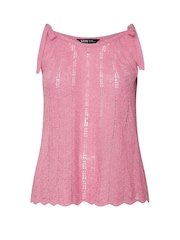 Yours Curve Pink Tie Detail Vest - Image 9 of 9