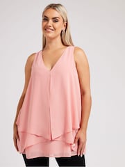 Розовый - Ярусный топ Yours Curve London - Изображение 1 из 5