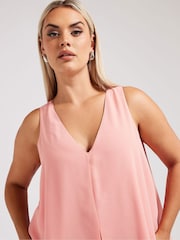 Розовый - Ярусный топ Yours Curve London - Изображение 4 из 5