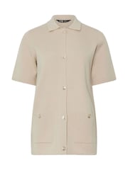 Long Tall Sally Natural Short Sleeve Boxy Knitted Cardigan - Image 5 of 5