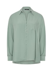 Yours Curve Green Oversized Slit Hem Shirt - Image 6 of 6