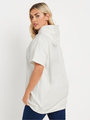 Yours Curve White 100% Cotton Short Sleeve Hoodie - Image 2 of 5