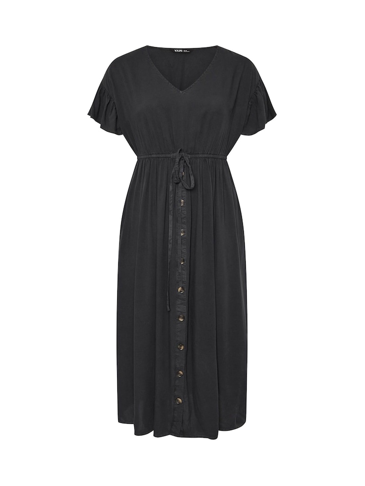 Yours Curve Black Chambray Washed Boho Dress - Image 9 of 9