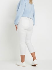 Yours Curve White Cropped Stretch Jenny Jeggings - Image 3 of 5