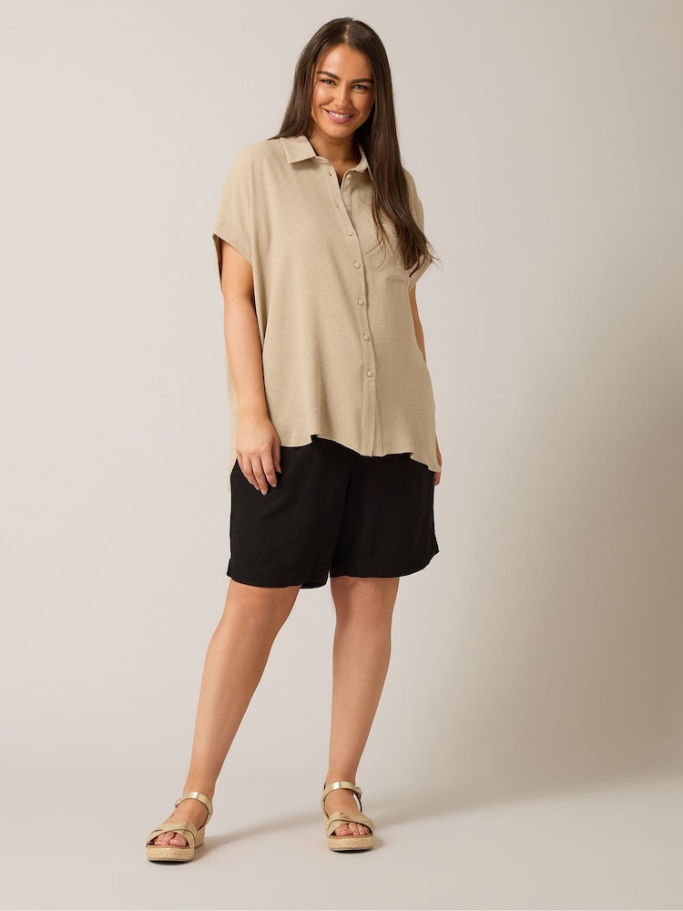 Yours Curve Natural Grown On Sleeve Blouse - Image 2 of 5