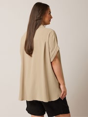 Yours Curve Natural Grown On Sleeve Blouse - Image 3 of 5