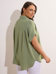 Yours Curve Green Grown On Sleeve Blouse - Image 3 of 5