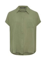 Yours Curve Green Grown On Sleeve Blouse - Image 5 of 5