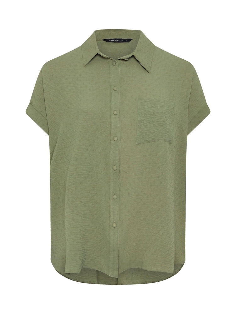 Yours Curve Green Grown On Sleeve Blouse - Image 5 of 5