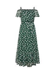 Yours Curve Green London Ruffle Maxi Dress - Image 6 of 6