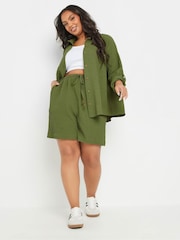 Yours Curve Green Texutre Co-Ord Long Sleeve Shirt - Image 6 of 8