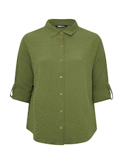Yours Curve Green Texutre Co-Ord Long Sleeve Shirt - Image 8 of 8
