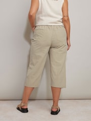 Yours Curve Natural Cool 100% Cotton Cropped Trousers - Image 3 of 5