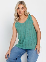 Yours Curve Blue Tie Detail Vest - Image 5 of 9