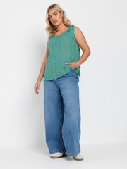 Yours Curve Blue Tie Detail Vest - Image 6 of 9