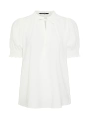 Yours Curve White Frill Collar Tie Blouse - Image 5 of 5