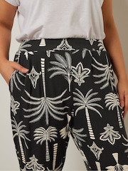 Yours Curve Black Double Pleat Harem Trousers - Image 3 of 5