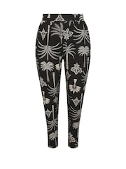 Yours Curve Black Double Pleat Harem Trousers - Image 5 of 5