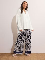Yours Curve White Oversized Slit Hem Shirt - Image 2 of 5