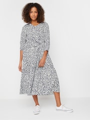 M&Co Blue Tiered Midi Dress - Image 2 of 5