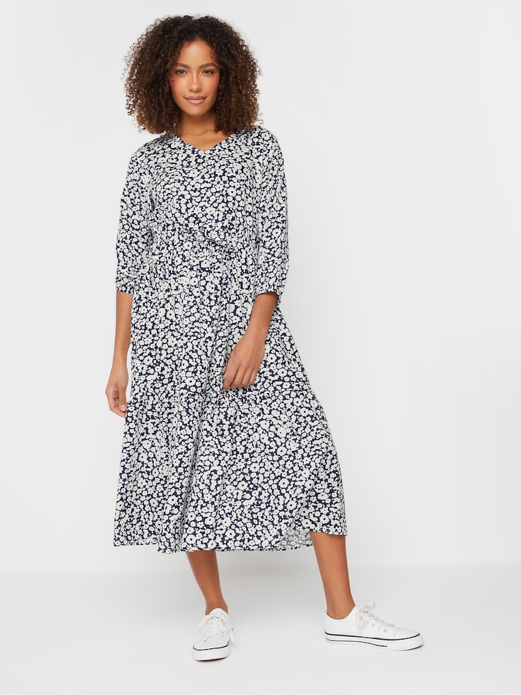 M&Co Blue Tiered Midi Dress - Image 2 of 5