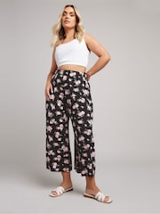 Yours Curve Black Jersey Midaxi Culottes - Image 1 of 5