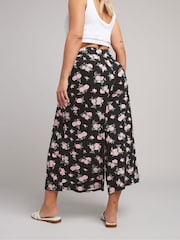 Yours Curve Black Jersey Midaxi Culottes - Image 3 of 5